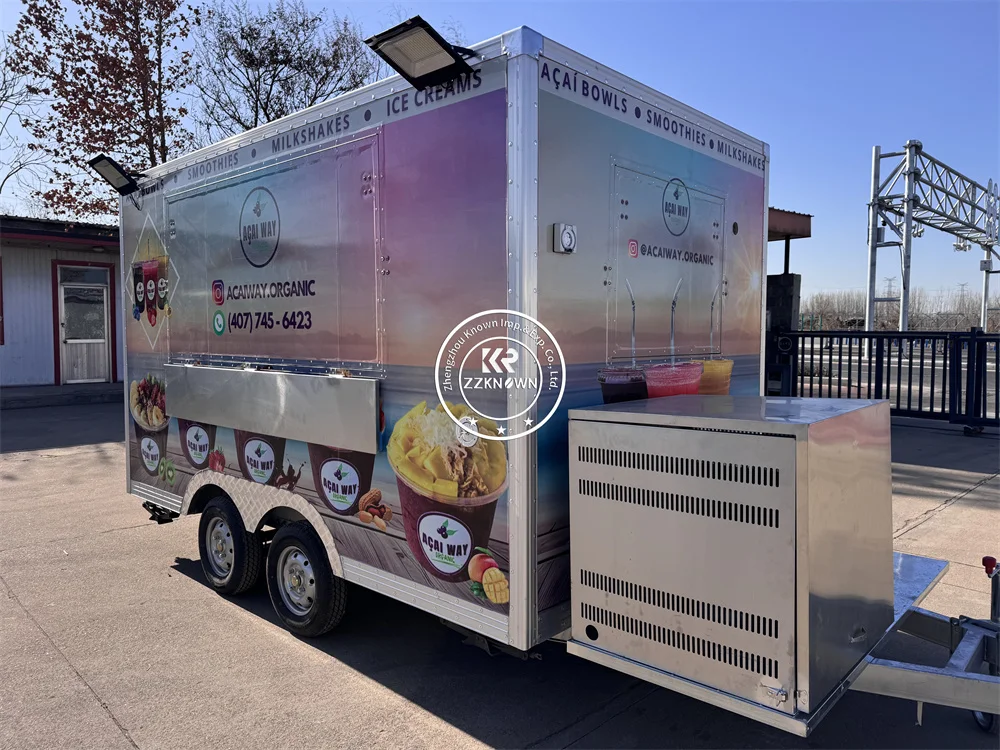 Mobile Food Trailer Ice Cream Cart Snack Kiosk Street Catering Truck Concession Food Truck Mobile Kitchen