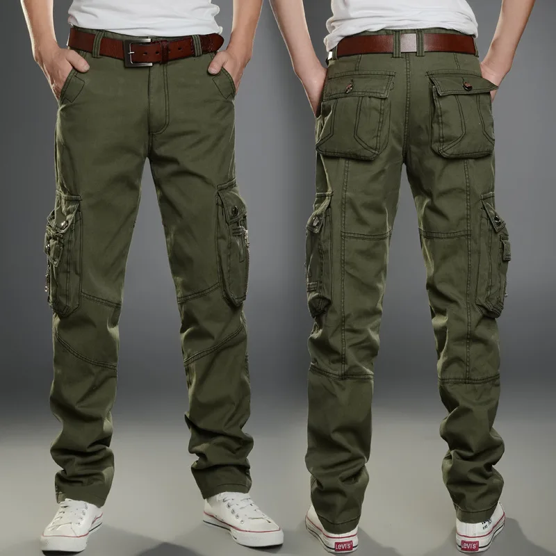 2025 فور سيزونز للرجال فضفاض مستقيم أنبوب متعدد الجيوب ملابس الشباب السراويل العسكرية الأمن السراويل العمل الخاصة