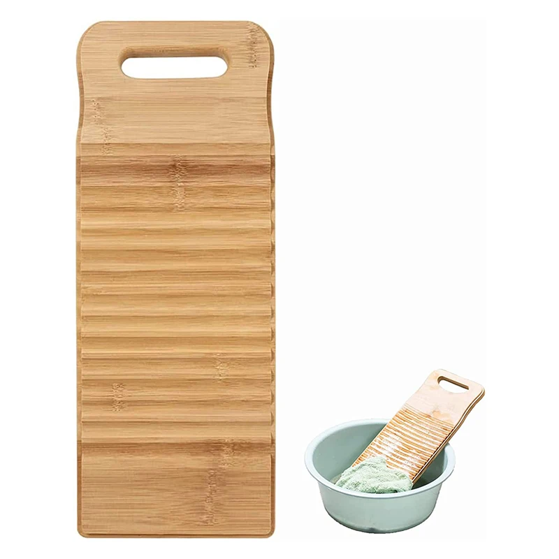 Wooden Washboard Manual Laundry Board Anti-Slip Laundry Cleaning Board For Cleaning Children Thicken Clothes Household Cleaning