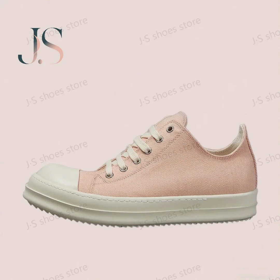 

Ro Design Men Shoe Low Top Luxury Pink Canvas Women Casual Shoes Twill Canvas Sneaker Lace Up Flat Sneakers