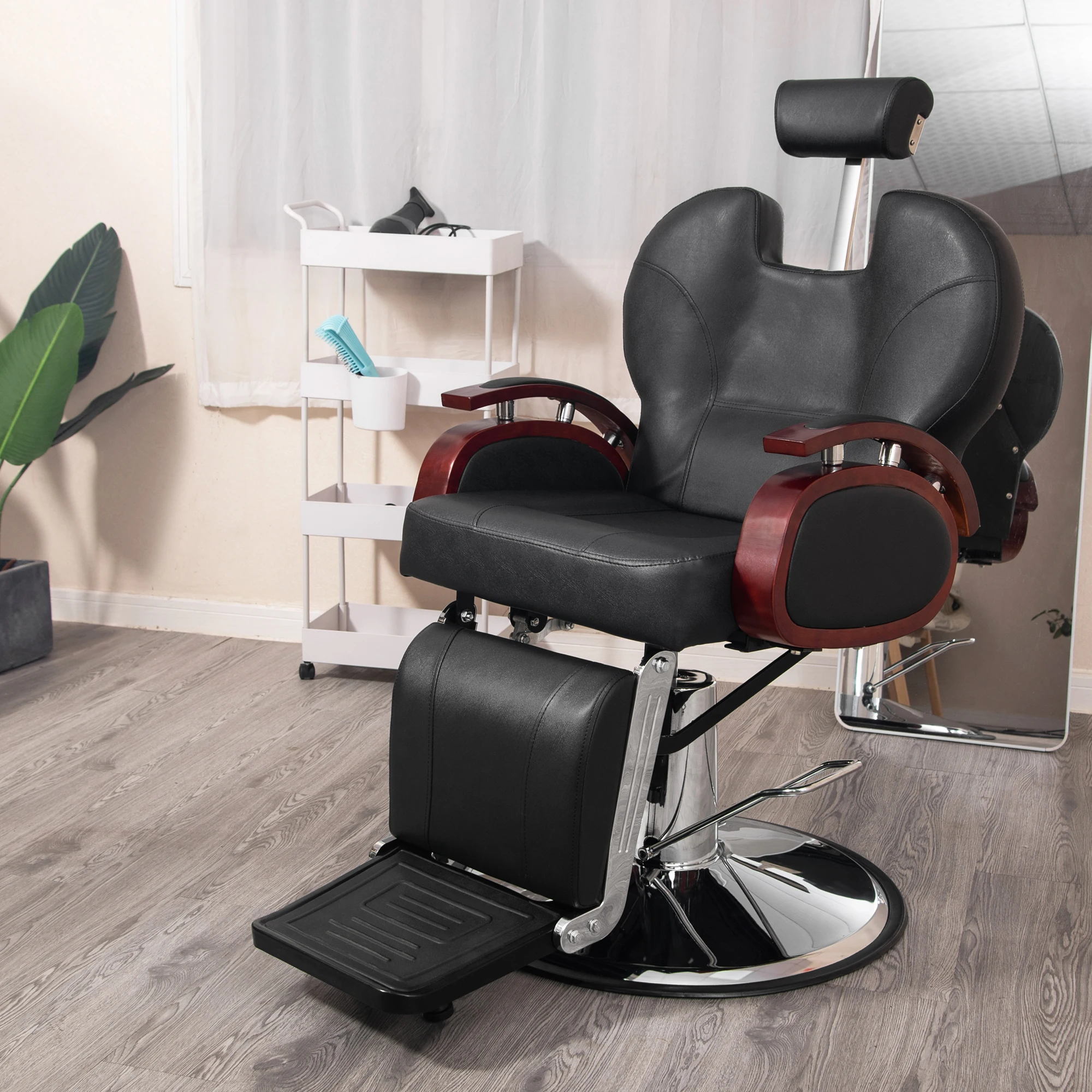 Durable Contemporary Synthetic Leather Commercial Salon Furniture Barber Chair for Barber Shop Comfortable Styling Packing