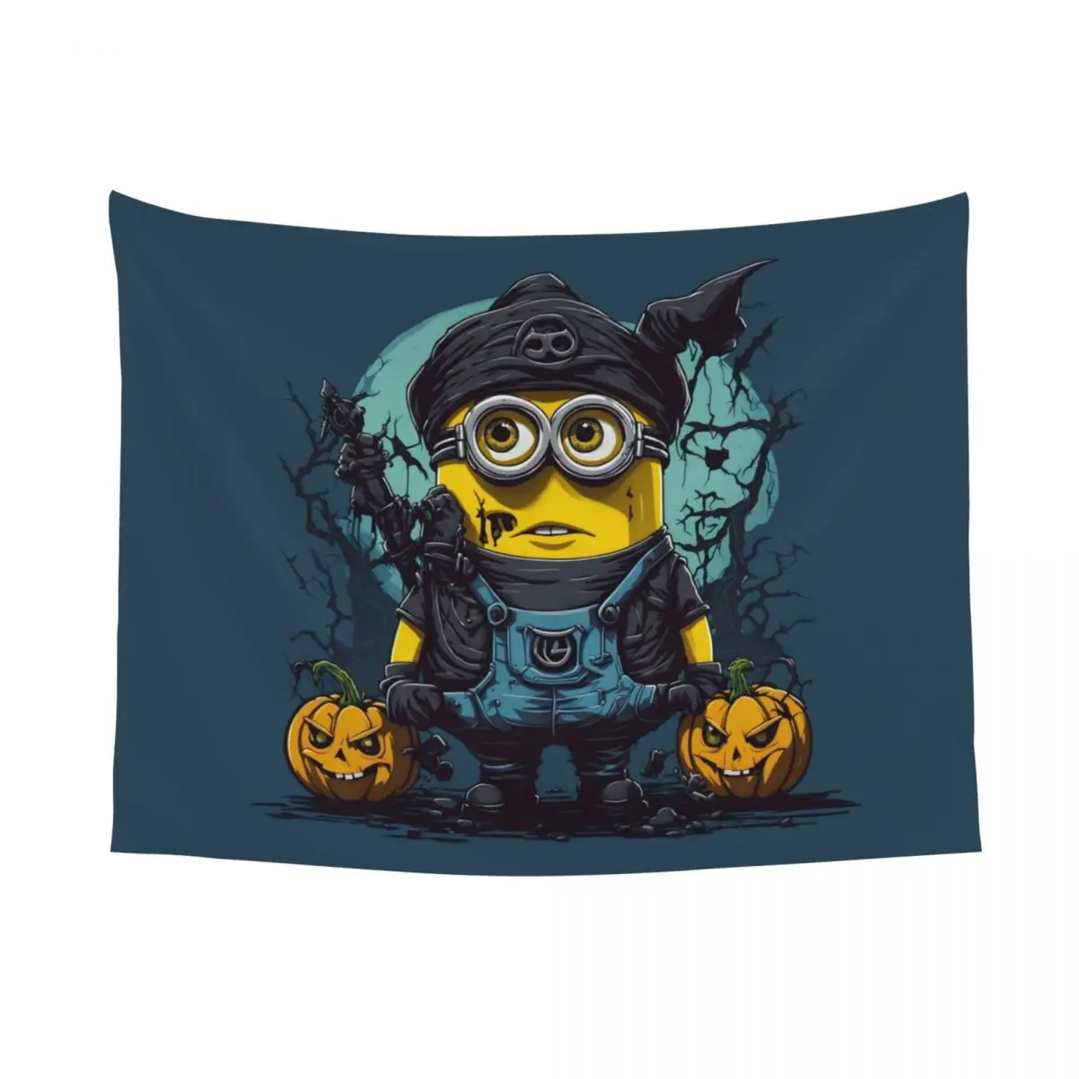 Custom Minion With Halloween Pumpkins Tapestries for Bedroom Dorm Hippie Wall Hanging Tapestry Home Decoration