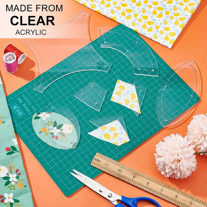 7 Shapes Double Wedding Ring Acrylic Quilting Template Transparent Acrylic Quilting Templates Rulers 2.5mm Thick for Woodworking view 6