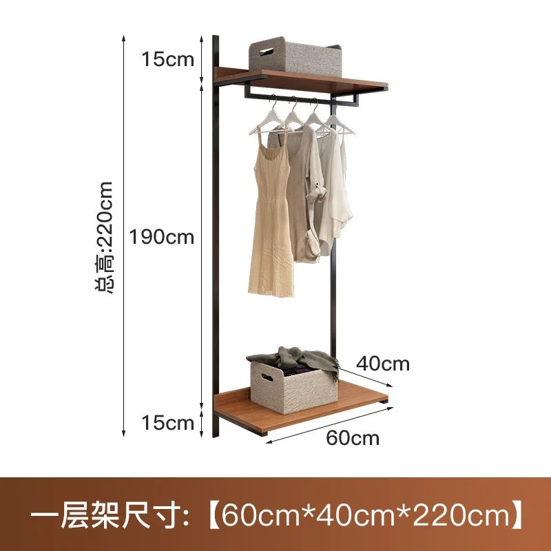 Open wardrobe cloakroom rack, hanging metal hanger bedroom, walk-in wrought iron hanger