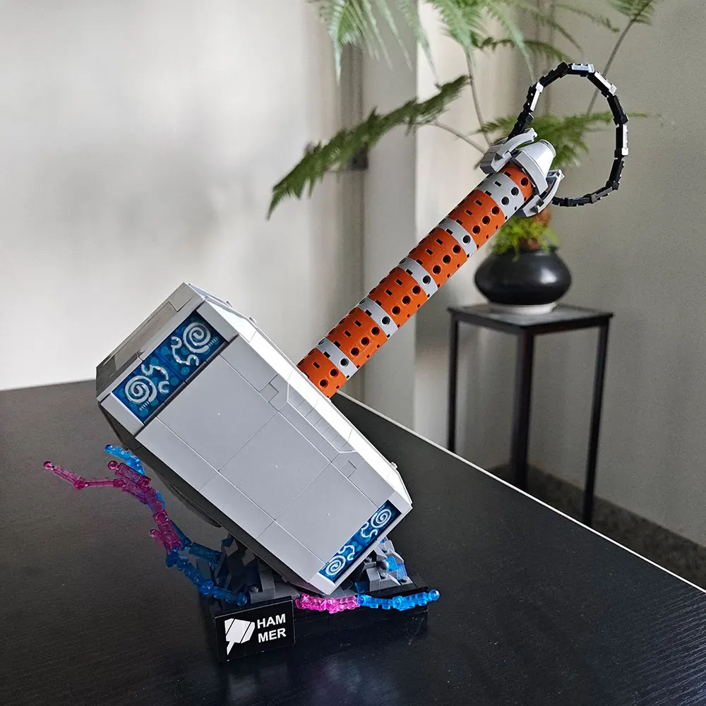 975PCS Thunder God Thunder Hamer Model Bouwstenen Thor Wapen MOC Monteren Bricks Speelgoed Cadeaus Voor Kinderen Kids