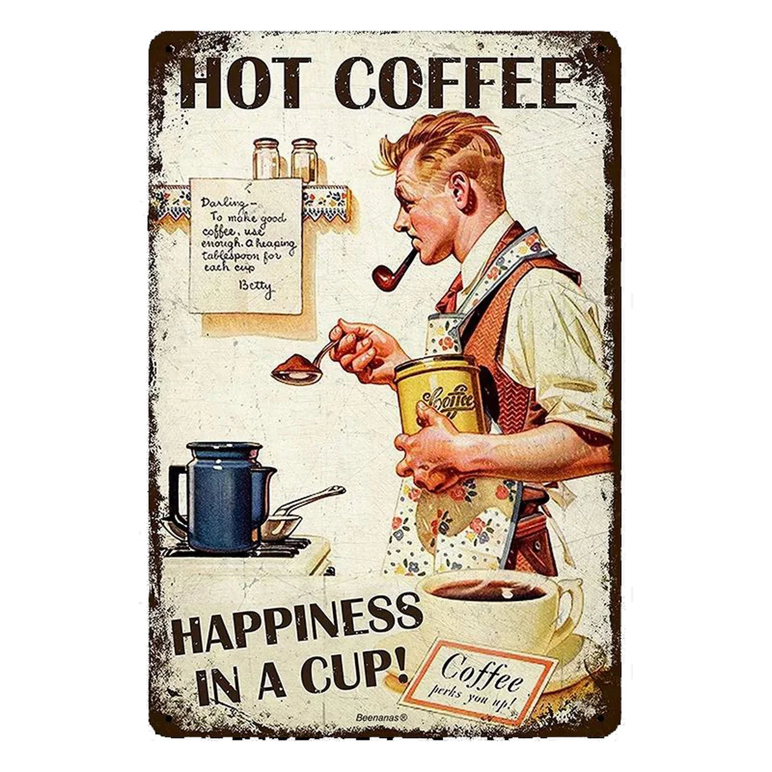 Metal Tin Signs Italian Coffee - Home Bar And Coffee ulasan dan harga