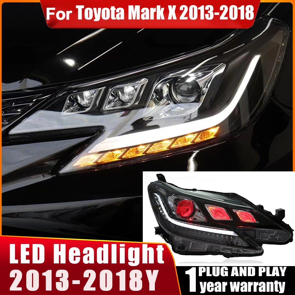 Headlight For Toyota Mark X LED Headlights 2013-2018 New Reiz Head Lamp Car Styling DRL Signal Projector Lens Auto Accessories