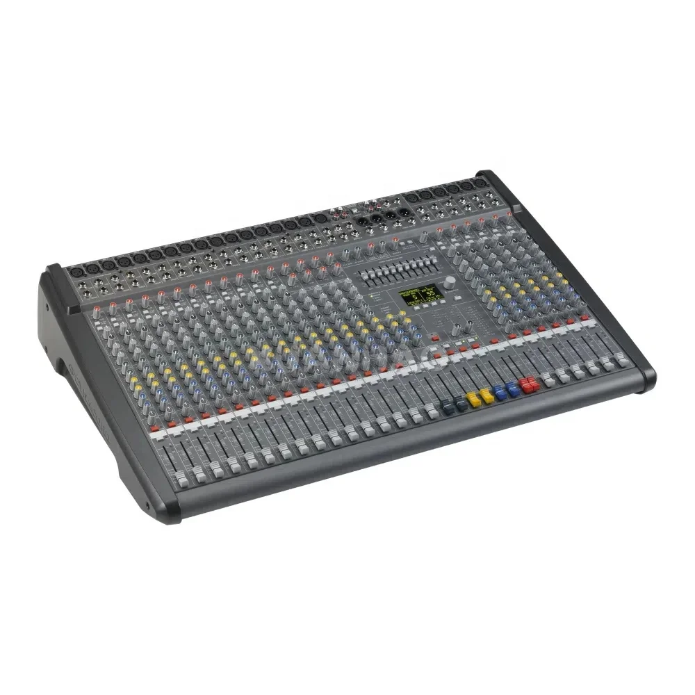 Wireless PM2200 22 Channel Audio Mixing 12 XLR Mic 4 Stereo Line 5 Band EQ For DJ Party Gig Event