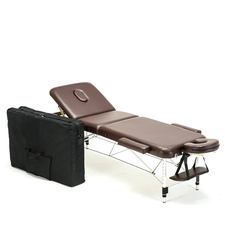 Massage Table Portable 2 Section Folding Couch Bed Lightweight Beauty Salon Tattoo Therapy Wooden Frame 60 CM Width