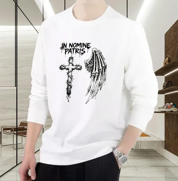 

T shirt for men autumn Anime Sports Sportswear man Long sleeves Graphic tee Cross Wings Bsketball Daily Printed tshirt Bsketball