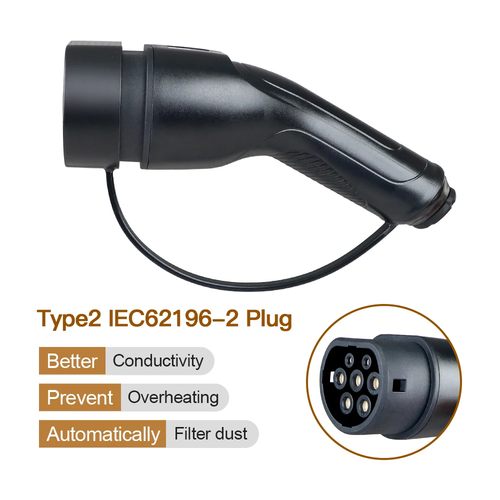 ERDAN 13A 2.9KW UK Plug EV Charger Cable Type 2 EVSE Electric Vehicle Car Current adjustable Type1 SAE J1772 EVSE Charging Cable