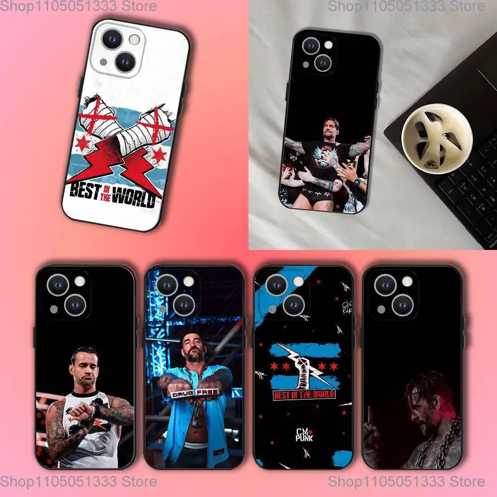 

CM P-Punk Phone Case For iPhone 16,15,14,13,12,11,Pro,XS,Max,XR,Plus,E,SE4,Mini Black Soft Cover