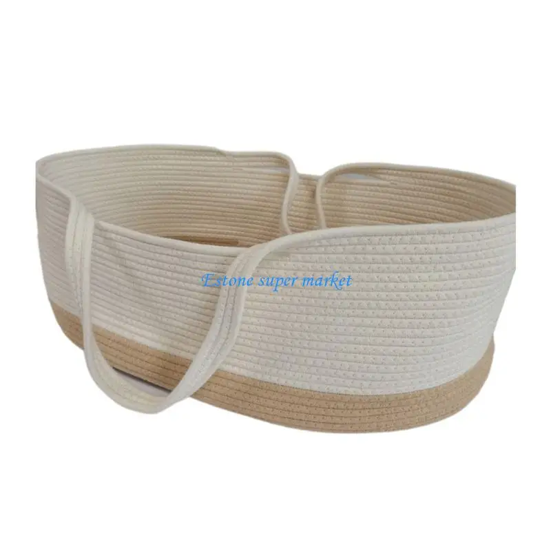 

090B Storage Bins Decorative Woven Basket With Handles for Clothes Kids