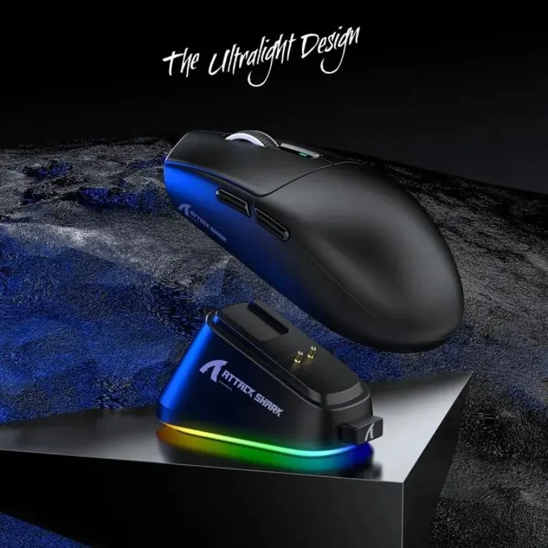 ATTACK SHARK G3PRO Wireless Gaming Mouse 25000DPI PAW3311 Sensor BT 2.4G Wired Mode Ergonomic Mice with Charging Dock