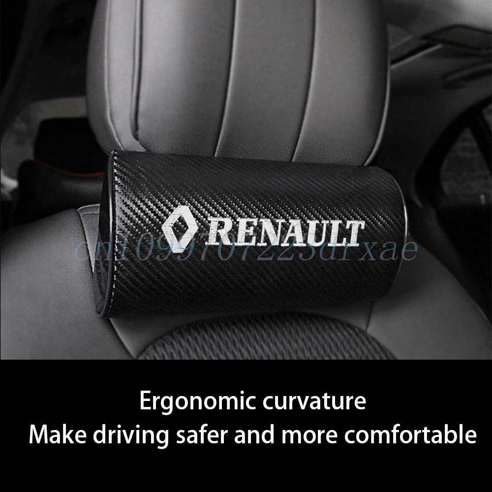 

For Renault DACIA Duster Logan Twingo Sandero Car Carbon Fiber Headrest Seat Pillow Head Neck Support Pillows Auto Accessories