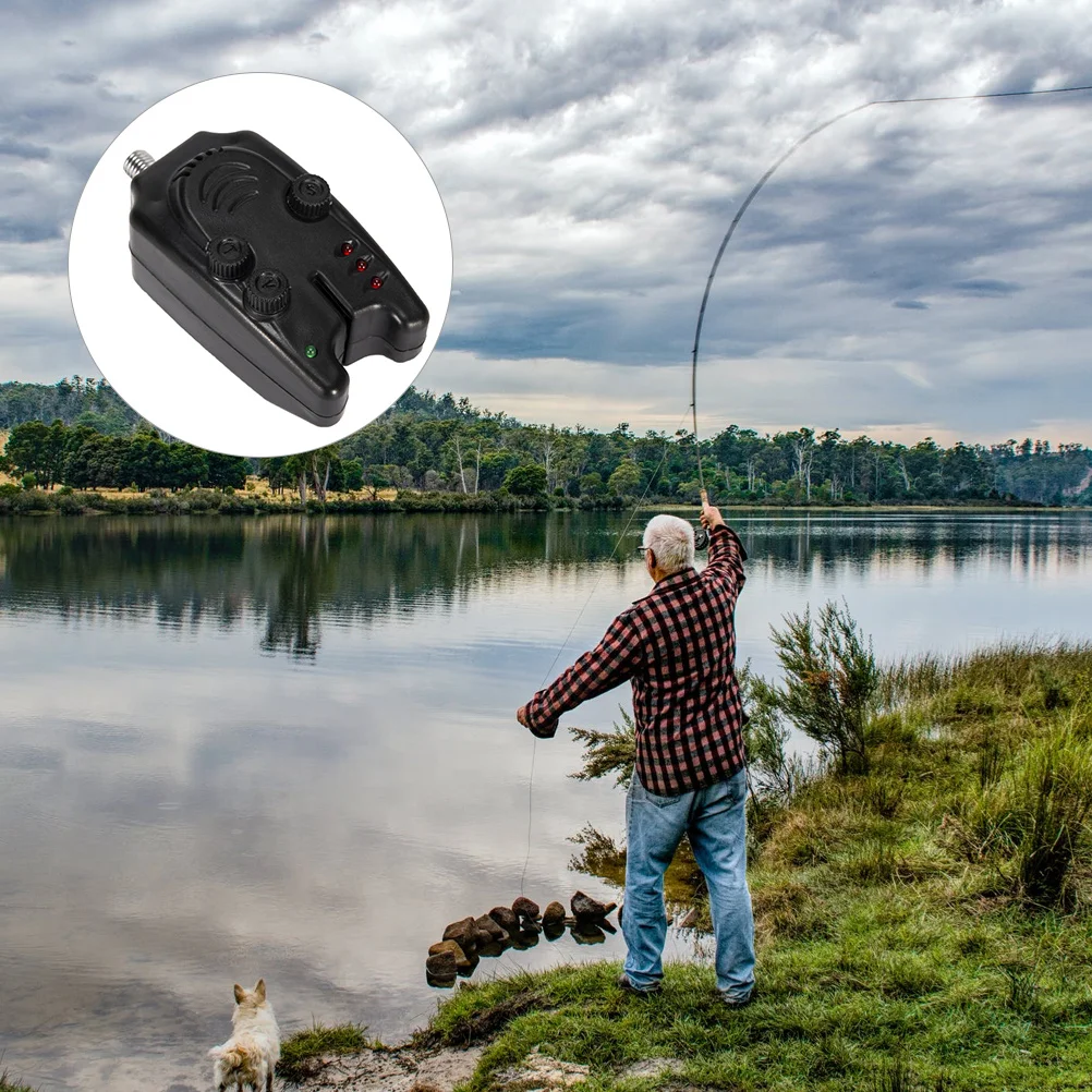 Fishing Alarm Accessory Bite Sound and Light Signal Reminder Black for Indicator Plastic Annunciator