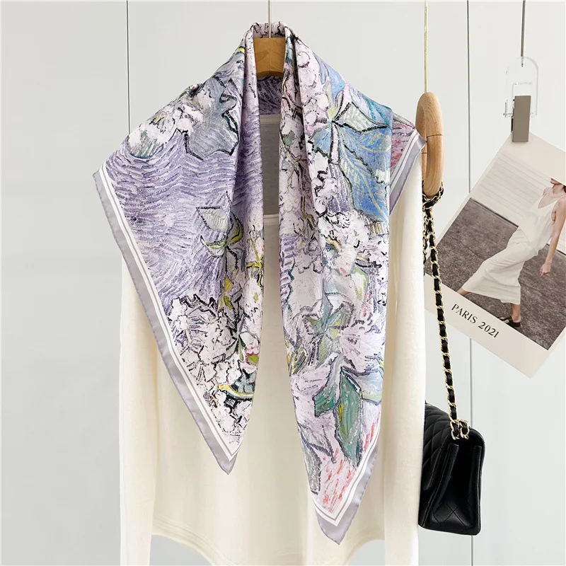 Autumn and winter camellia and Qiandongge water-soluble wool long enlarged scarf