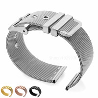 0.4mm Mesh Milanese Watch Band 18mm 20mm 22mm 24mm Stainless Steel Strap Pin Buckle Watchband for Omega for DW Metal Bracelet