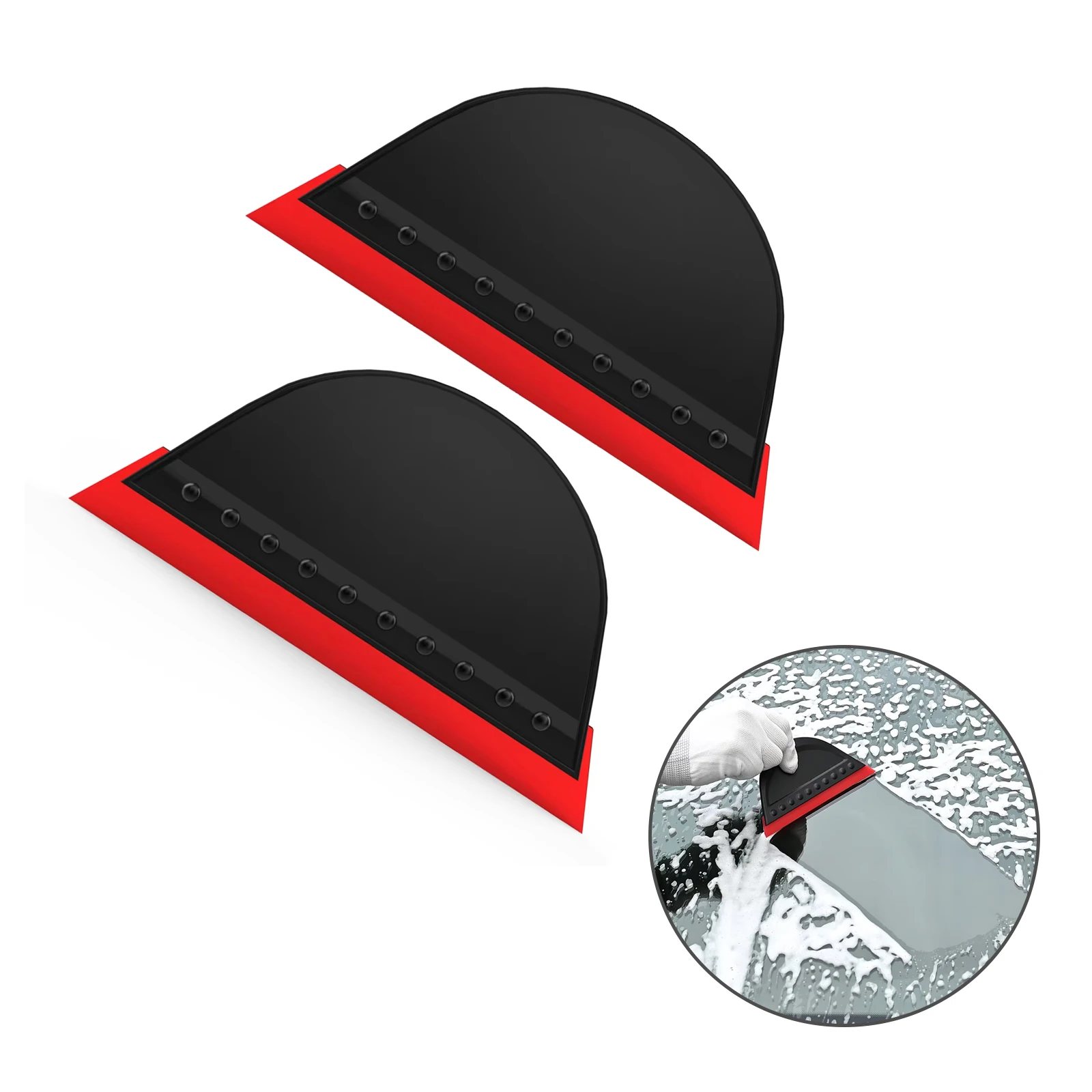 EHDIS 2pcs Pro PPF Squeegee Foil Window Tint Film Install Rubber Blade Scraper Cleaning Tool Car Glass Water Wiper Snow Remover