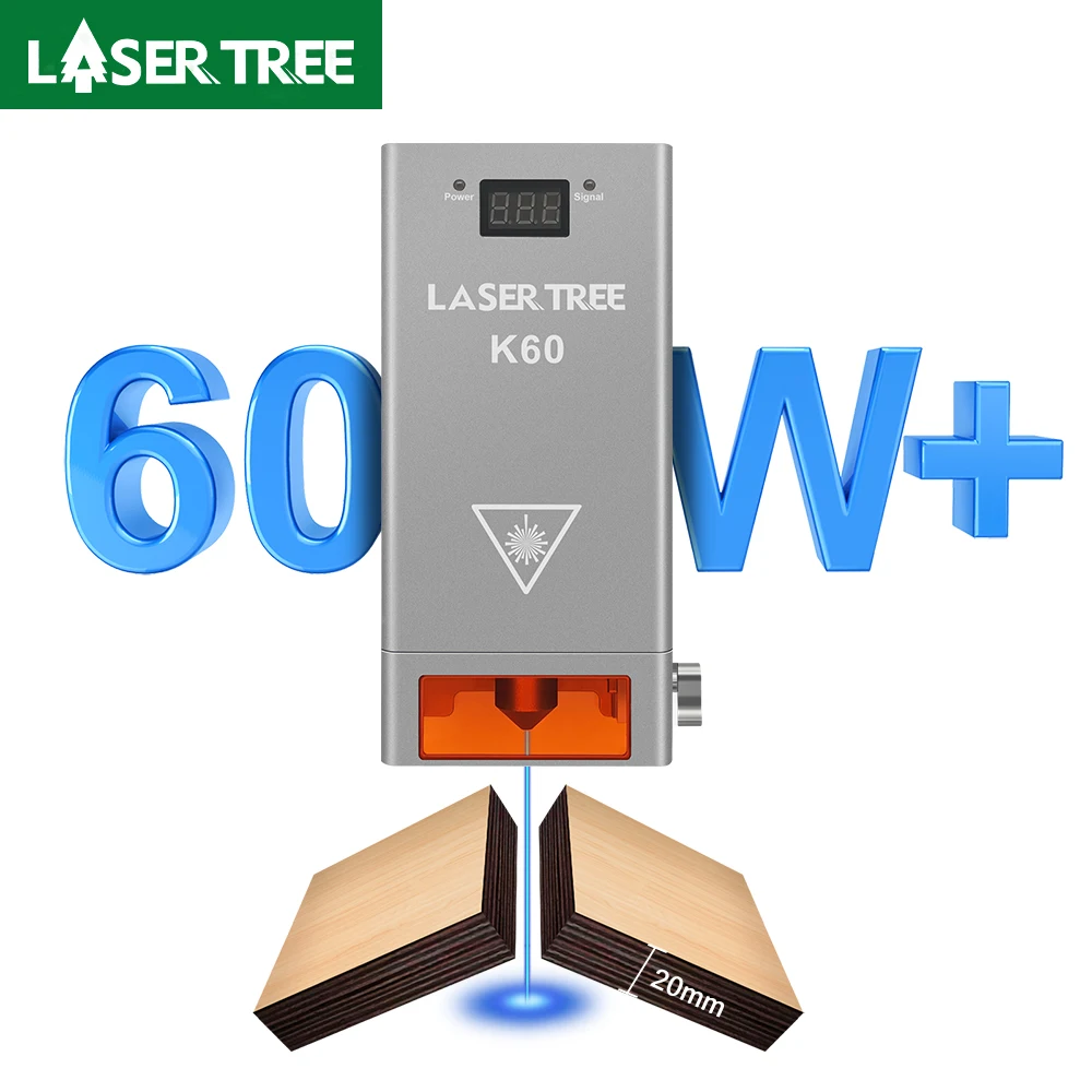 LASER TREE K60 60W Optical Power Laser Module Adjustable 20W/40W Power For CNC Laser Engraver Cutting Woodworking DIY Tools