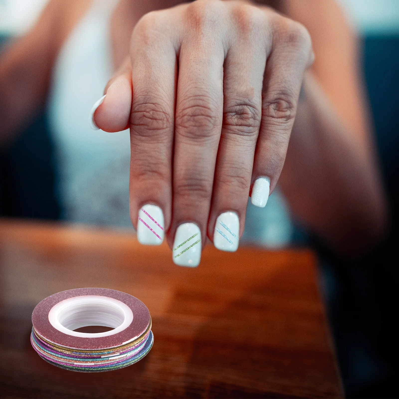 

14 Rolls Nail Art Tape Colorful Durable Self Adhesive Nail Sticker for DIY Manicure Decoration Manicure DIY Tool