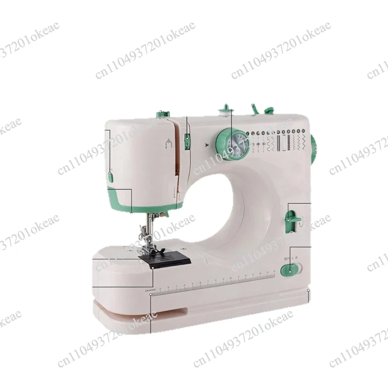 Household sewing machine, mini portable 12-thread edge lock buttonhole, eat thick