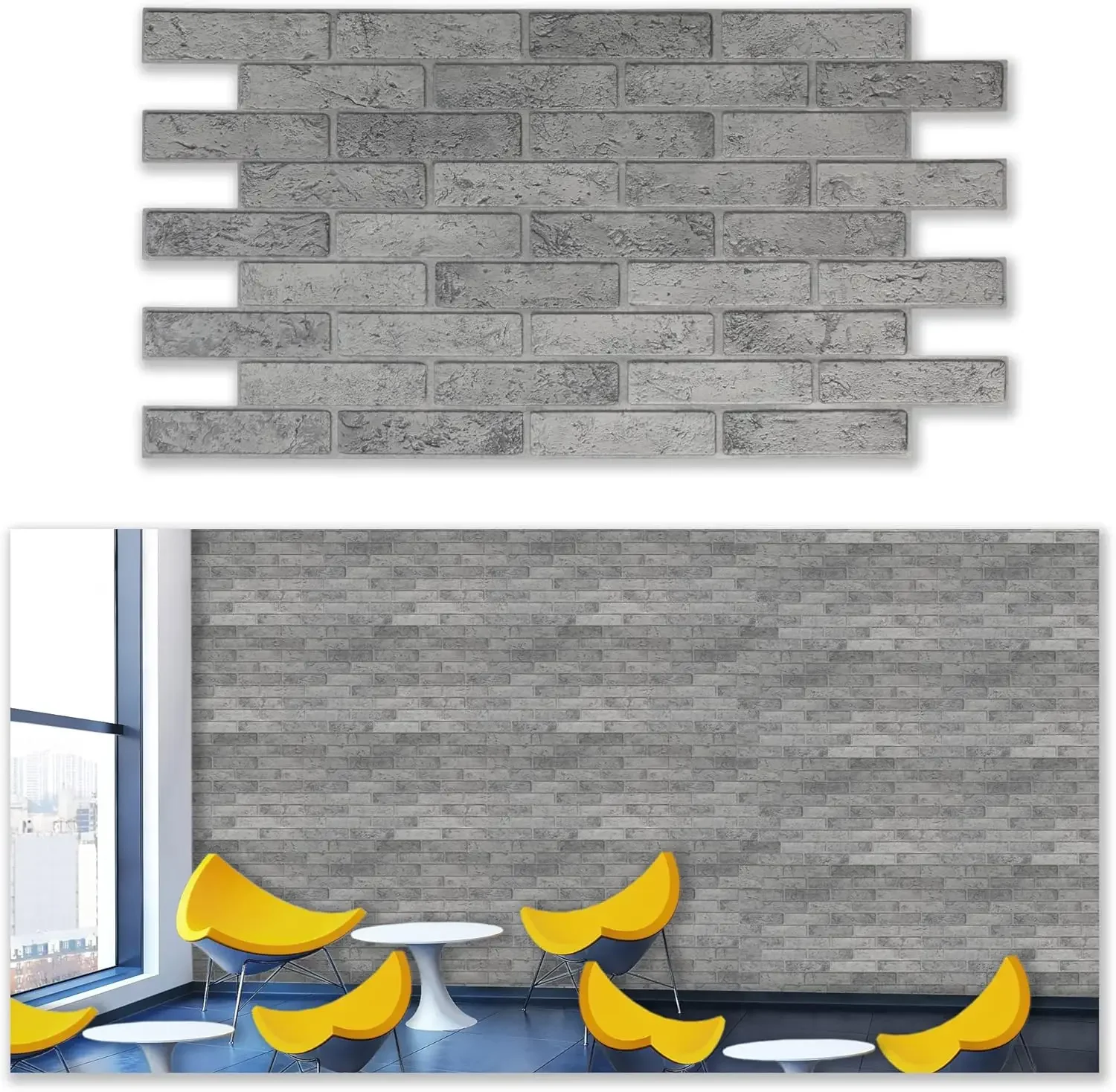 Panneaux de décoration d'intérieur en PVC 3D 138, sans adhésifs, fins et élastiques, 10 AGH comme/4.6 m2