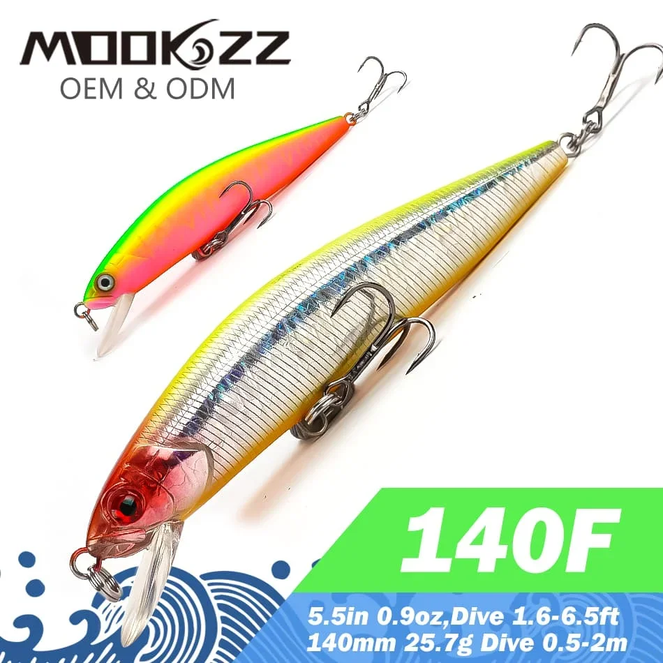 

MOOKZZ 140MM 25.7G Top Hard Fishing Lures Minnow quality Baits Wobblers Good Action professional Fishing Tackles Artificial