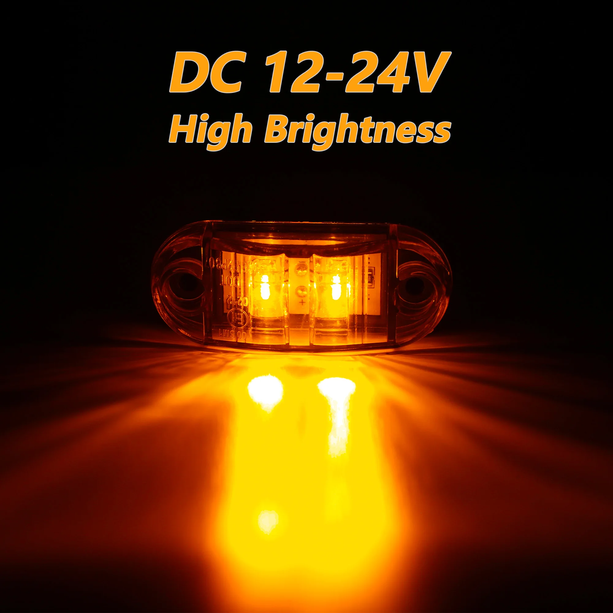 20/10PCS Economy Version Oval LED Universal Led Light Side Marker Lights for Trailer Trucks Caravan Clearance Lamp Surface Mount