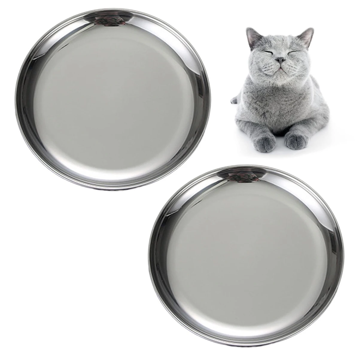 Stainless Steel Pet Bowl, Dog And Cat Food Bowl, Thickened Non-slip Bowl, Anti-fall, Not Easy To Deform, Easy To Clean