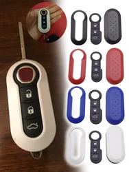 Okeytech, carcasa de llave de coche de sílice con tapa modificada a distancia de 3 botones para Fiat 500 Panda Punto Bravo, funda para llave de hoja sin cortar