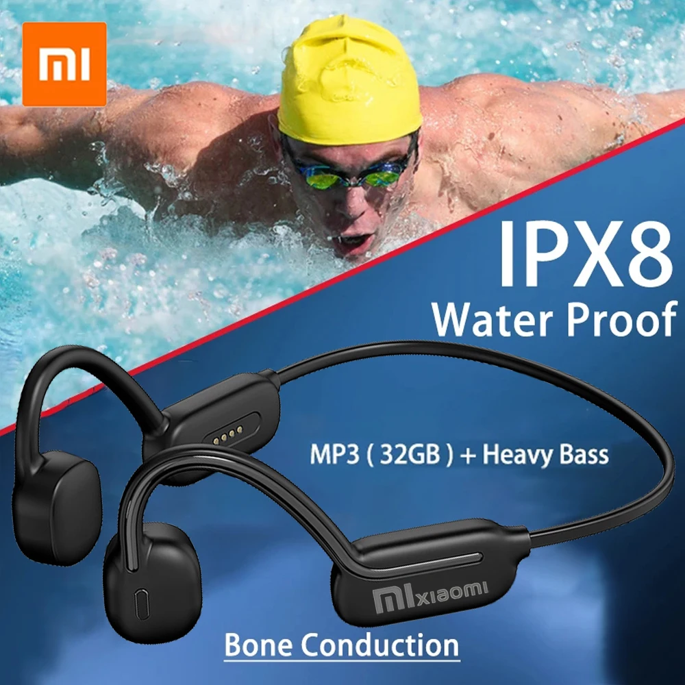 Xiaomi auricolare a conduzione ossea auricolare aperto senza fili Bluetooth 5.3 nuoto IPX8 cuffie impermeabili 32GB MP3 auricolari sportivi