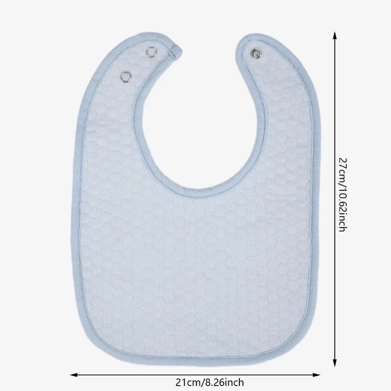 Waterproof Solid Cotton Baby Bibs Absorbent Saliva Towel Newborn Feeding Burp Cloths Bandana Scarf Snap for Infant Boys Girls