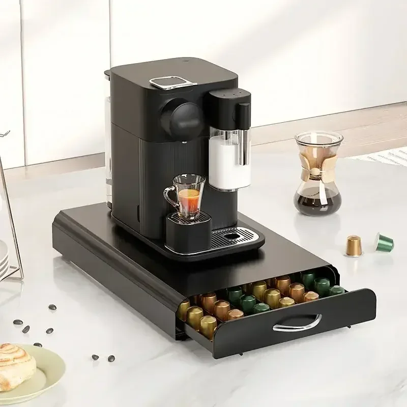 Metall Kaffee Kapsel Organizer Lagerung Stehen Praktische Kaffee Schublade Kapsel Halter für Kaffee Kapsel Schublade Porta Cialde Caffè Ansicht 2