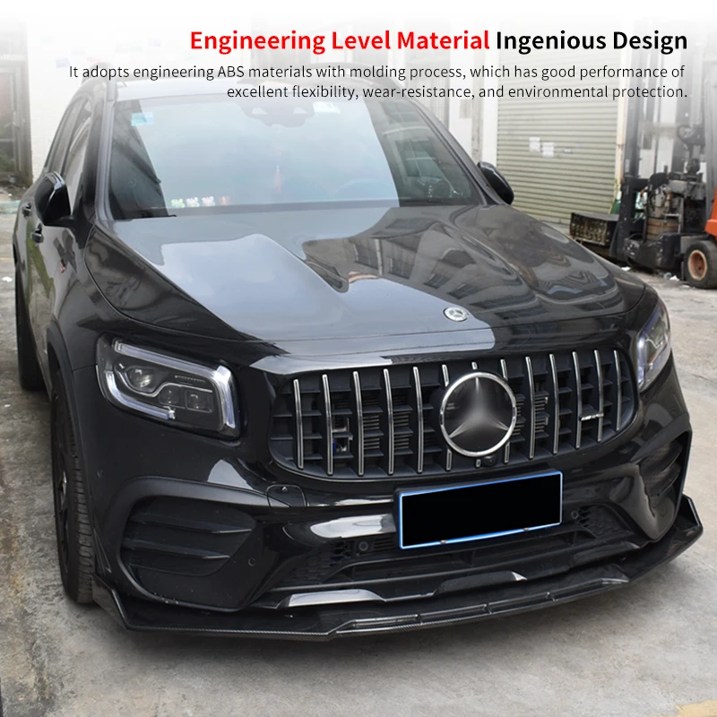 

Car Front Bumper Splitters Lip Body Kit Spoiler Extensions Rear Wrap Angle Shark Fins ABS For Mercedes-Benz AMG GLB35 2019-2022