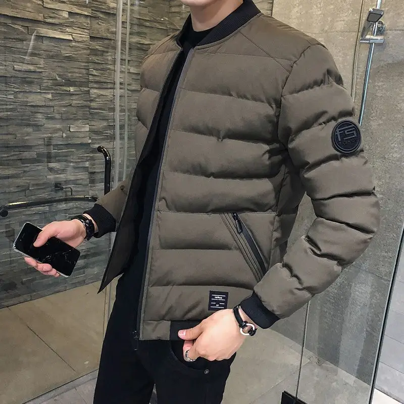 Baseball Jacket Man Warm Winter Quilted Padded Coat for Men Thick Luxury Padding Stylish Korean Reviews Many Casual Cheap Sale