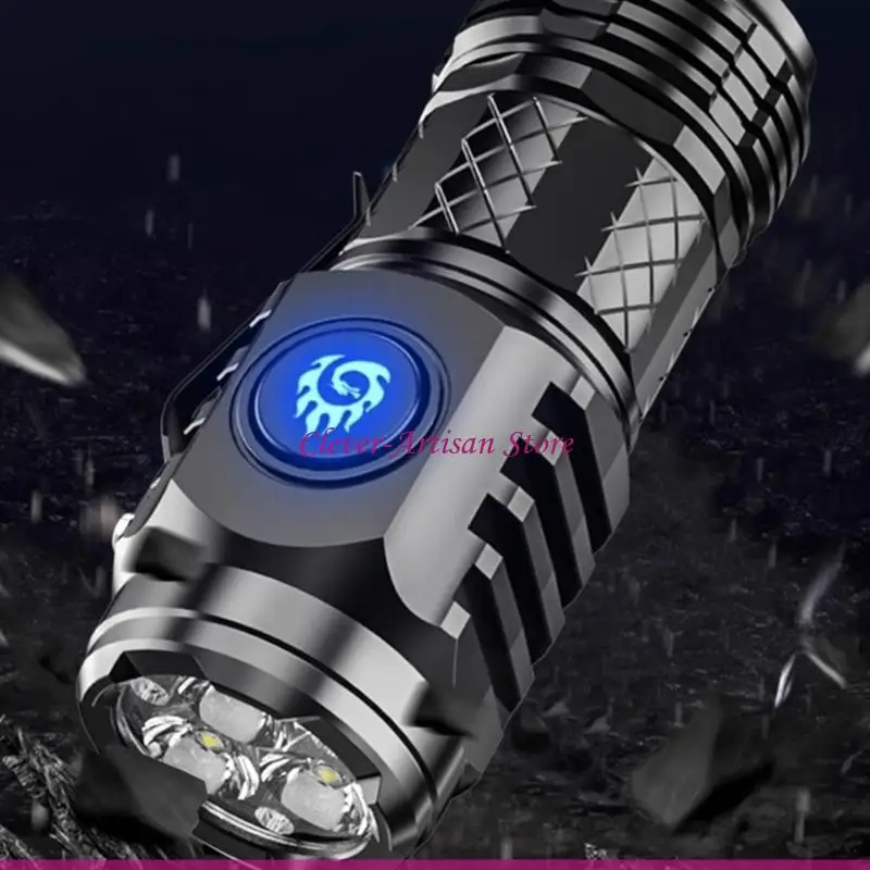 E06B充電式LED懐中電灯戦術的にトーチポータブルポケットトーチミニフラッシュ超強力な懐中電灯