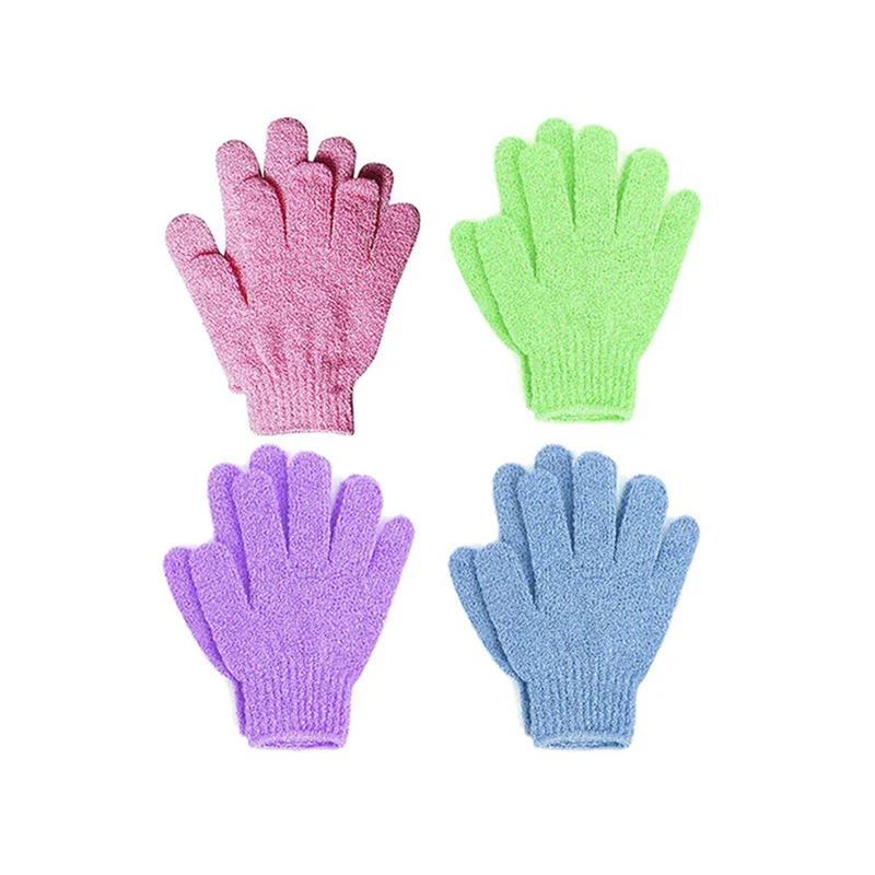 A04V 12 Pair Shower Bath Gloves Exfoliating Wash Skin Spa Massage Body Scrubber Cleaner