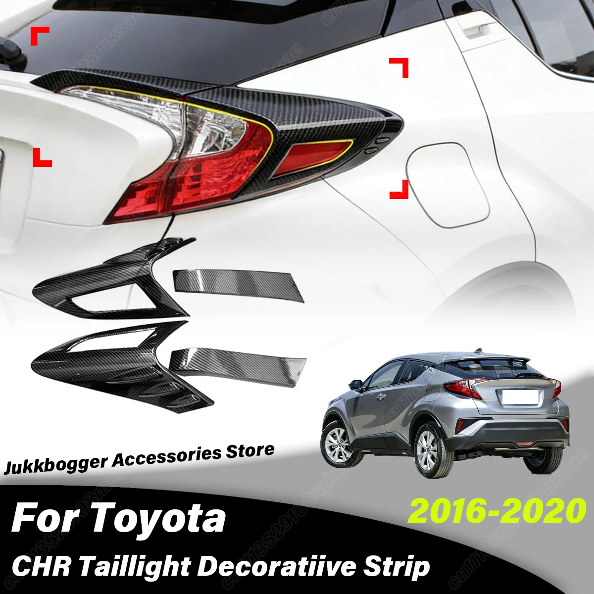 

For Toyota C-HR 2016 2017 2018 2019 2020 Automobile Taillight Frame Protective Cover Modification Decoration Accessories Kit