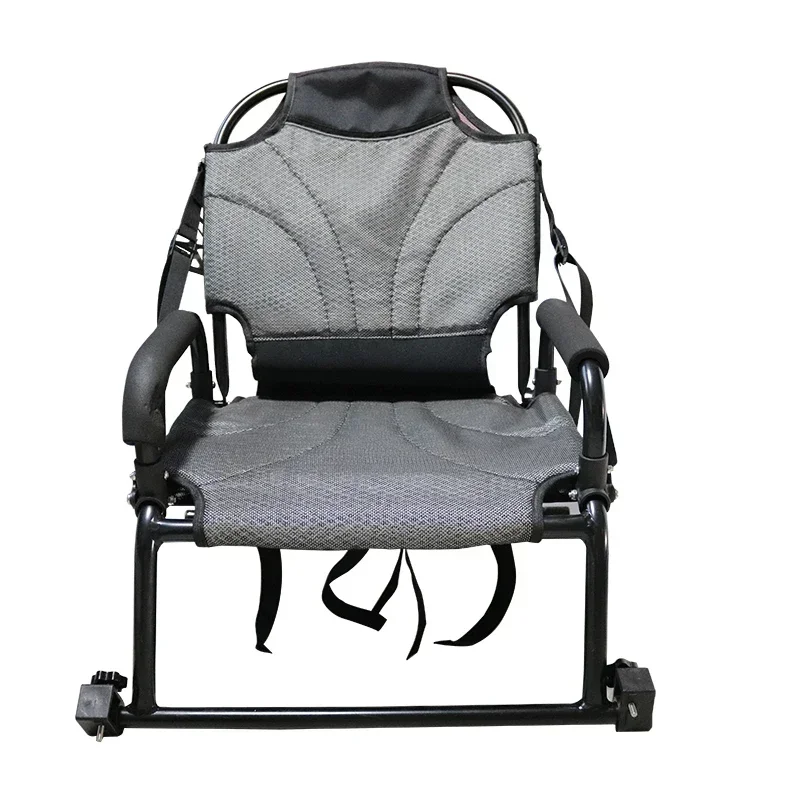 Breathable Mesh Kayak Fishing Chair with Armrests, Lightweight  Aluminum Foldable Replacement Seat for Inflatable Boat - view 3