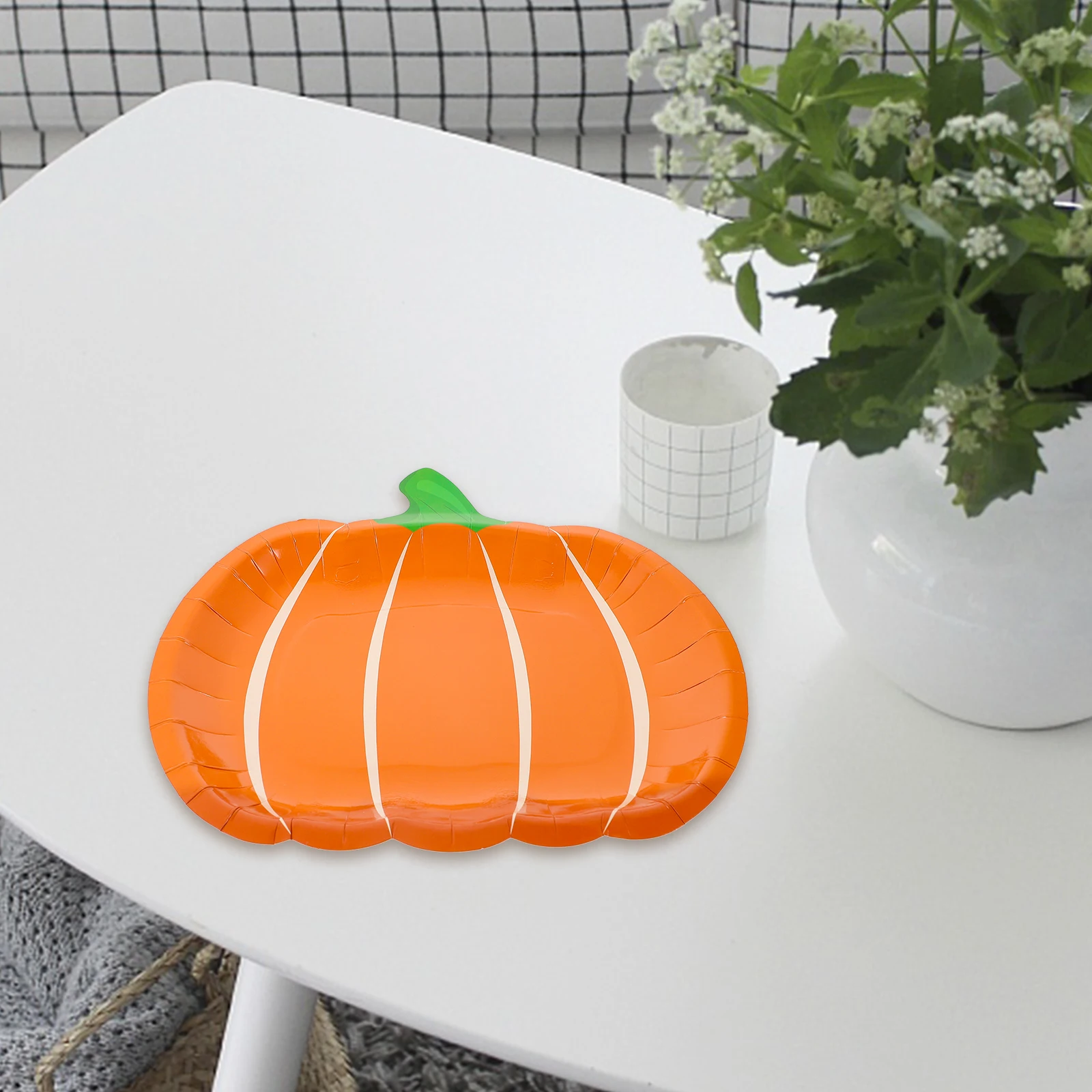 

25 Pcs Dessert Pumpkin Paper Pallet Halloween Pumpkins Plates Shaped Dishes Orange Party