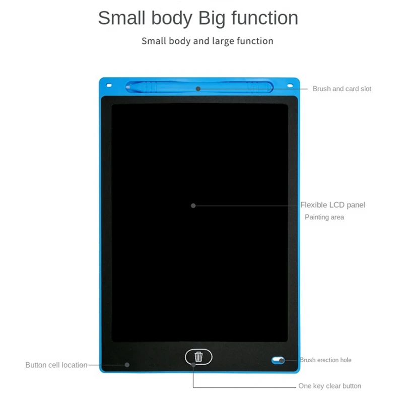 Tablero de dibujo LCD de 12 pulgadas, adecuado para juguetes de niños, pintura, tablero de escritura electrónica, niño y niño (monocromático)