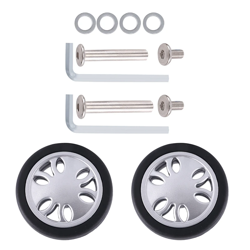 M6 50Mmx12mm Luggage Suitcase Replacement Wheels Wear Resistant PU Caster Deluxe Repair Tool 1 Pair