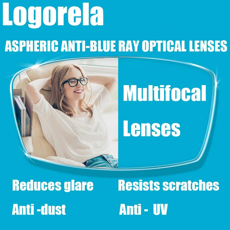 1.56 1.61 1.67 1.74  (ADD +0.75~+3.50) Progressive Multifocal Lenses Prescription Free-  Form Anti-Blue Ray Wide view Lens