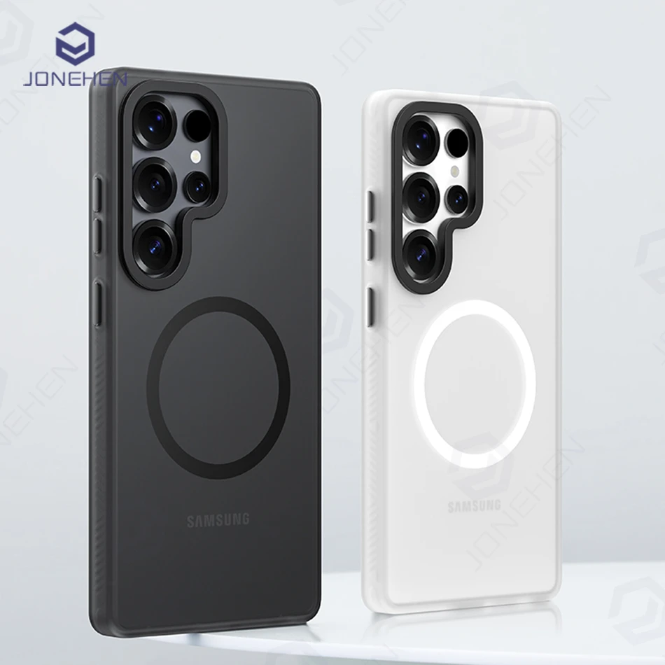 حافظة لهاتف Magsafe شفافة مضادة للصدمات لهاتف سامسونج جالاكسي S25 Ultra 25 Plus 5G Stong مغناطيسية غير لامعة غطاء حماية شفاف من البولي كربونات