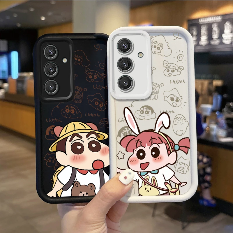 Lovely Soft Crayon Shin-chan Phone Case For Samsung Galaxy S24 S23 S22 S21Ultra Plus S23 S21 S20 FE Silicone Shockproof Covers