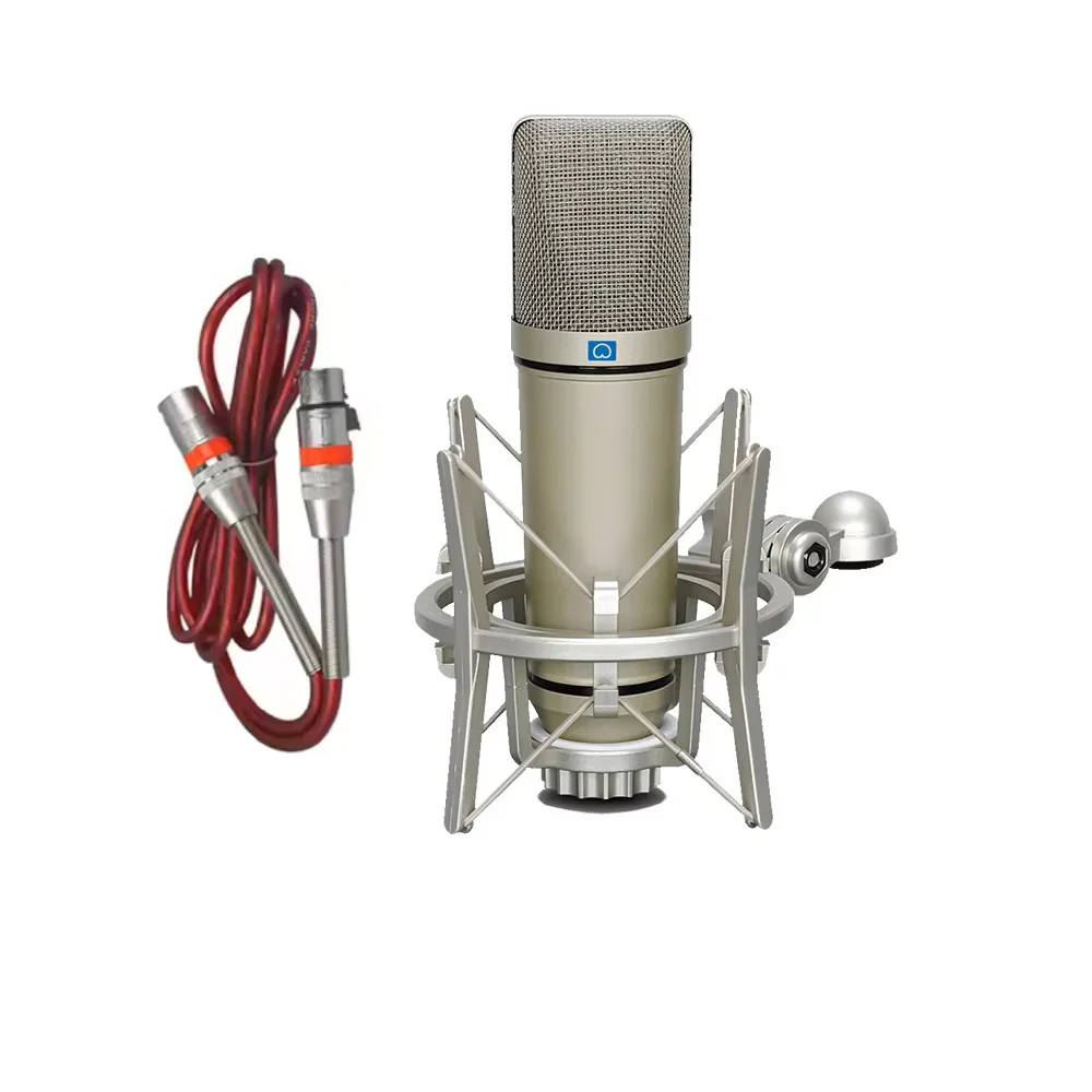 

Top Studio Metal U87 Condenser Microphone Professional Cardioid Studio Mic for Recording Podcasting Voice Over Streaming Home