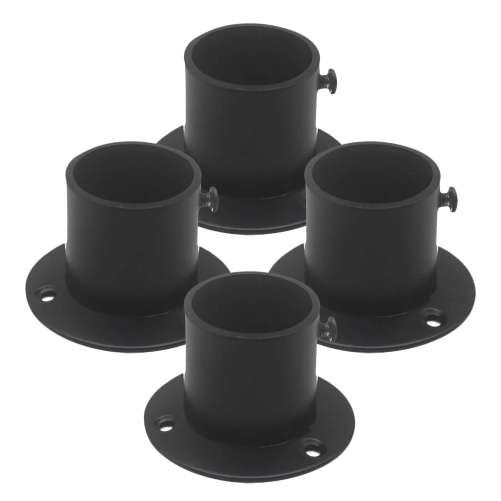 

4Pcs Stylish Stainless Steel Shower Curtain Rod Base Multi Functional Wardrobe Support Shower Curtain Rod Holder