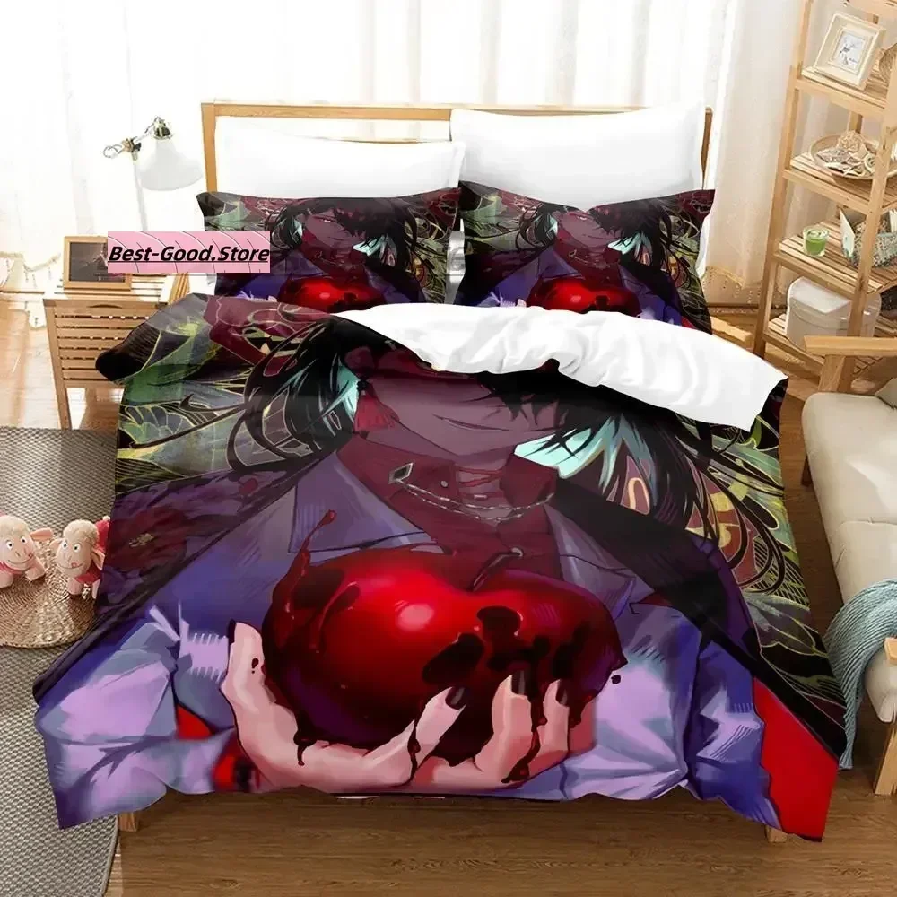 Hololive vox Akuma Bedding Set Duvet Cover Sheet Printed Bed Set Pillowcase Bed Full Queen King Size Comforter Bedroom