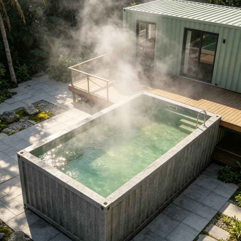 Commercial Grade Container Swimming Pool, Reinforced Wall Structure for Triathlon Center, Camps, Villas & Fitness Complexes